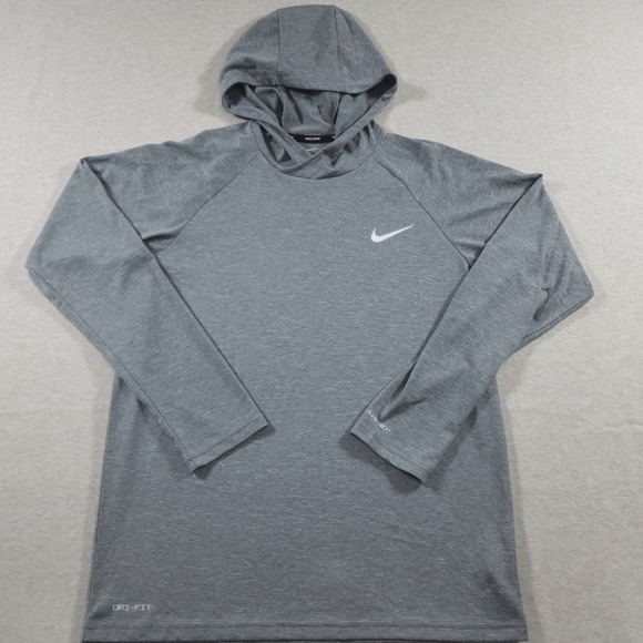 Nike Other - Nike Mens S Small Gray Dri FIT UPF 40 Swim Hoodie Long Sleeve Rashguard Shirt
